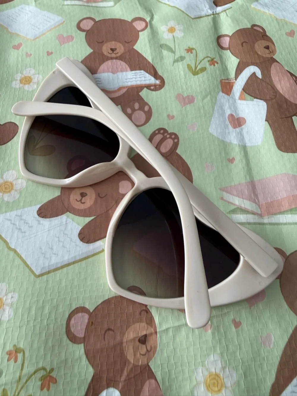 3 Pairs of Heart Shaped Plastic Sunglasses in Red, Pink and Light Tan